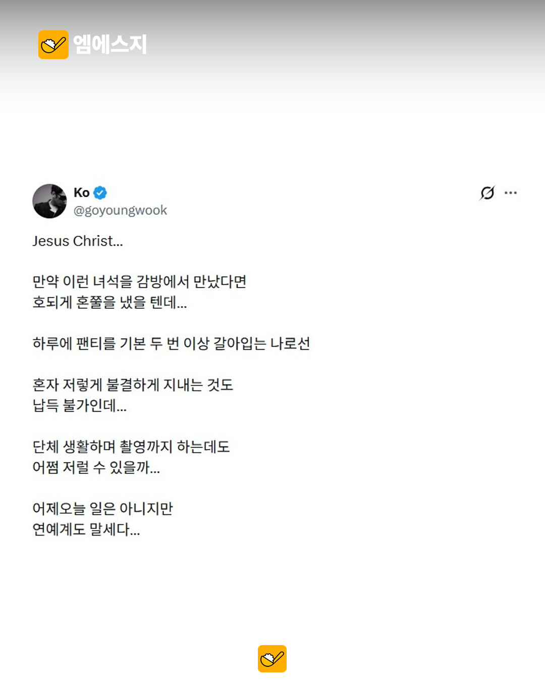 고영욱, 기안84 예능 장면 공개 비판…SNS 발언 관심 2 고영욱 기안84 공개 비판 관련 사진 1