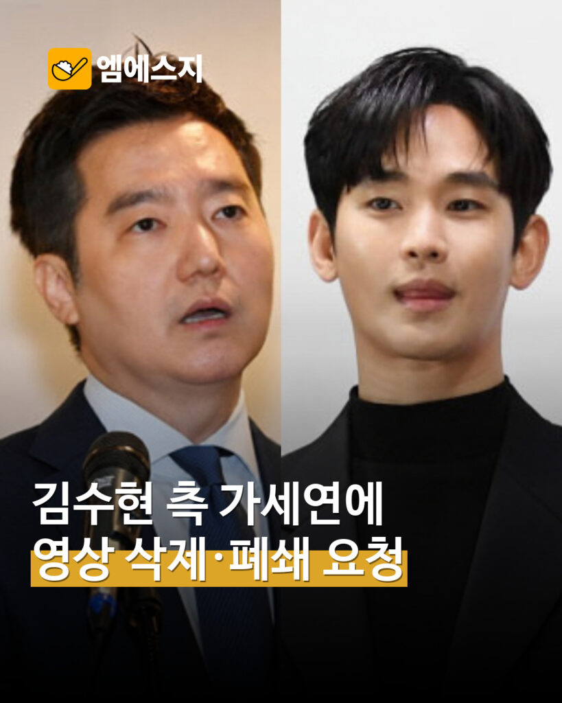 김수현 측 유튜브 채널 대응 MSG뉴스 표지