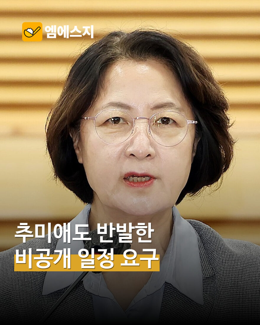 추미애, 비공개 일정 제출 요구에 반발…비밀 일정과 다르다는 설명 MSG뉴스 표지