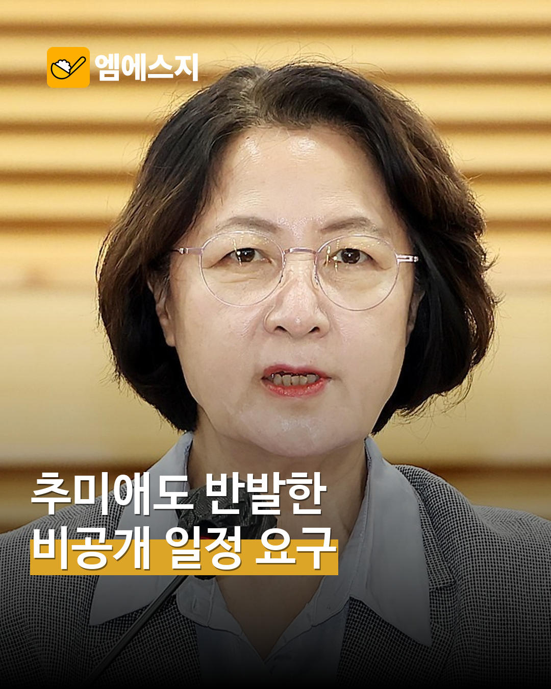 추미애, 비공개 일정 제출 요구에 반발…비밀 일정과 다르다는 설명 MSG뉴스 표지