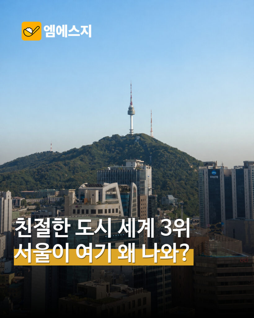 서울, 독자 투표 ‘친절한 도시’ 3위 소개…멜버른·포르투 이어 97.94점 — MSG뉴스 표지